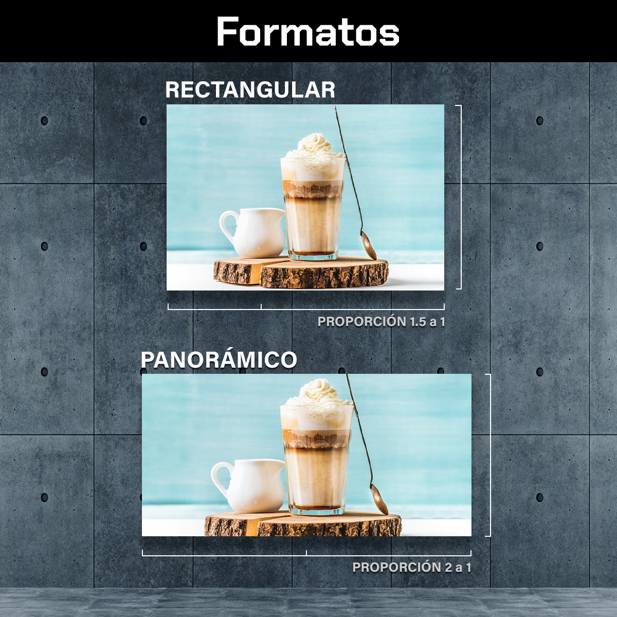 Café Latte Macchiato En Fondo Azul