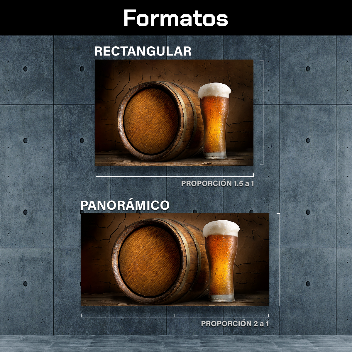 Cerveza Fría Con Barrica De Madera