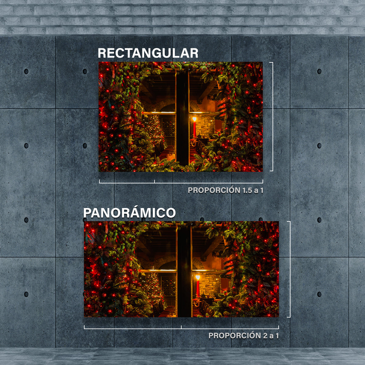Ventana De Hogar Navideño
