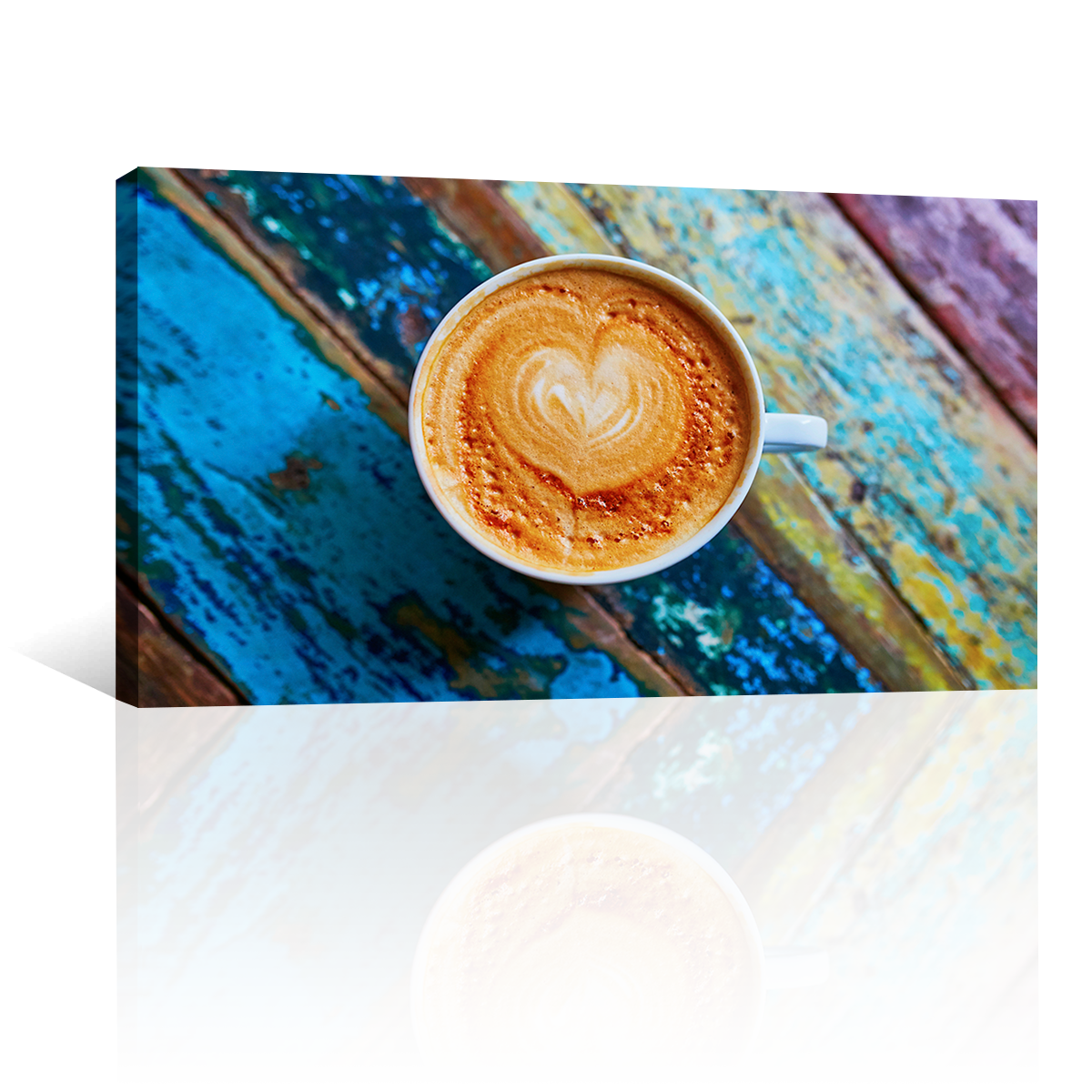 Café Con Corazon Y Mesa De Colores