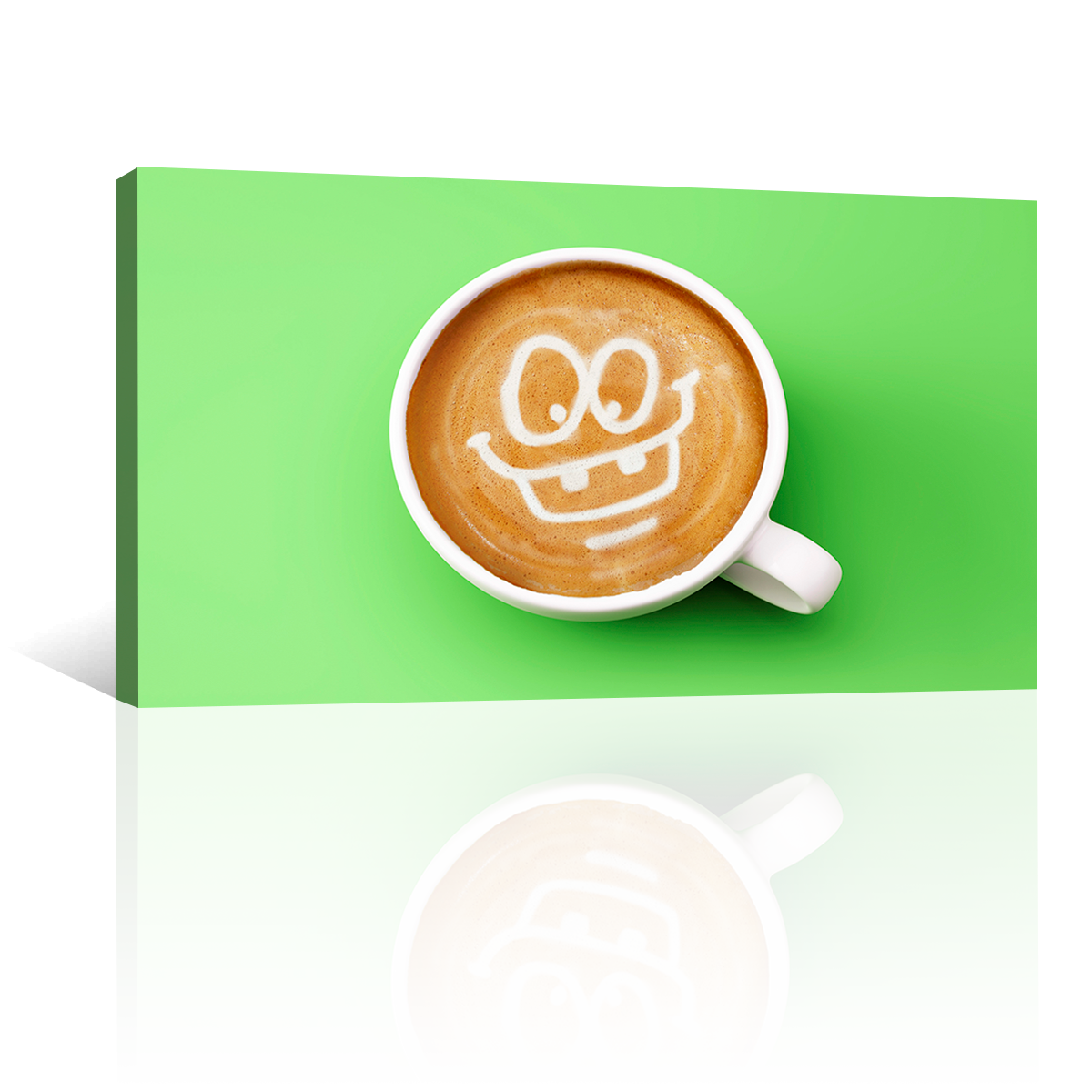 Café Feliz En Fondo Verde