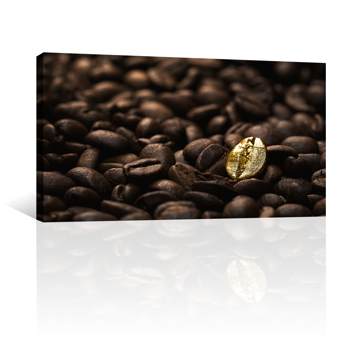 Café Negro Tostado Y Grano Dorado
