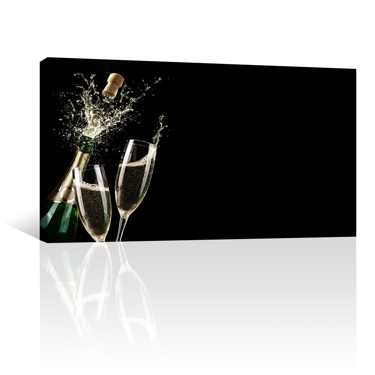 Vino Champagne Explosivo Con Copas