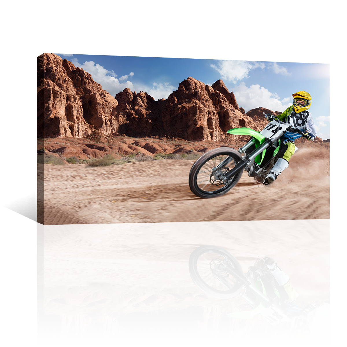 Motocross Verde Corriendo