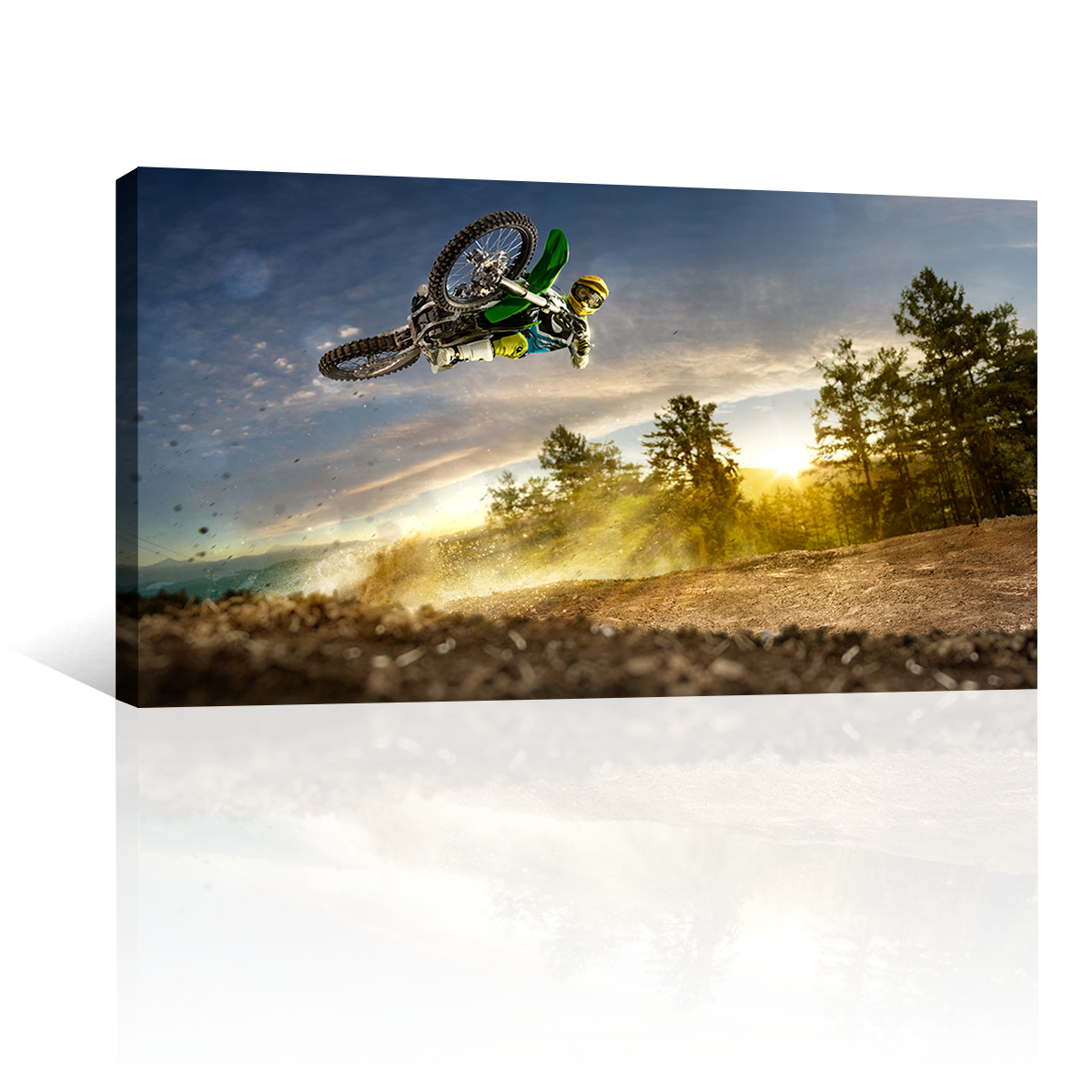 Motocross Verde Sobre Alturas