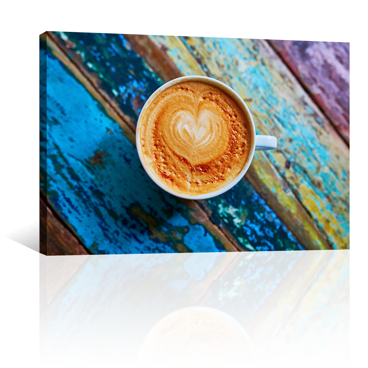Café Con Corazon Y Mesa De Colores