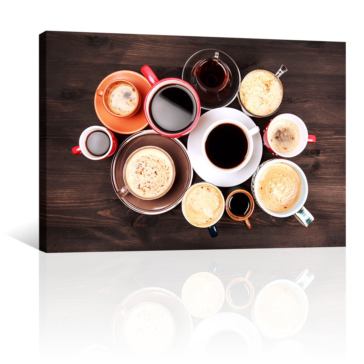 Café En Diferentes Tazas De Colores