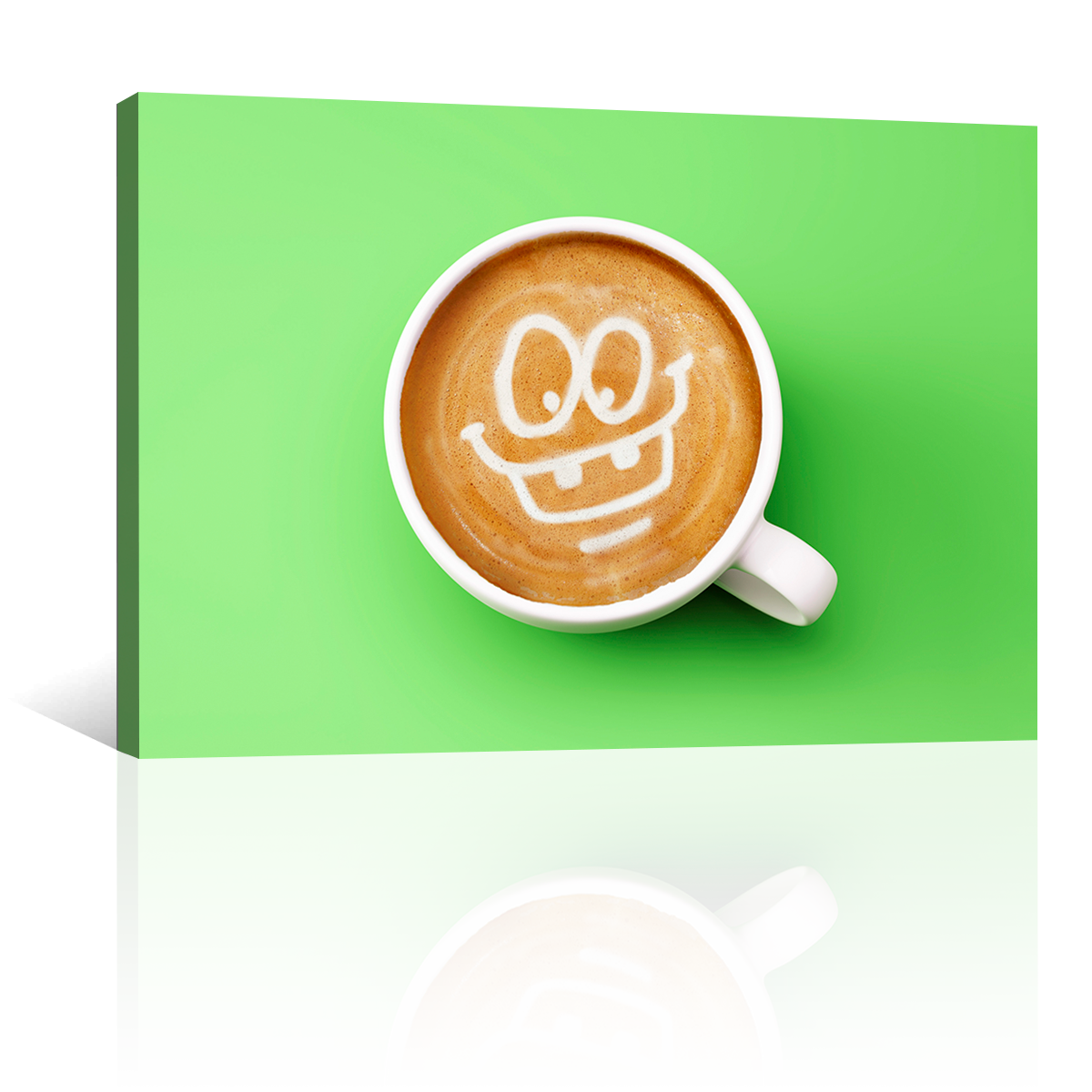 Café Feliz En Fondo Verde
