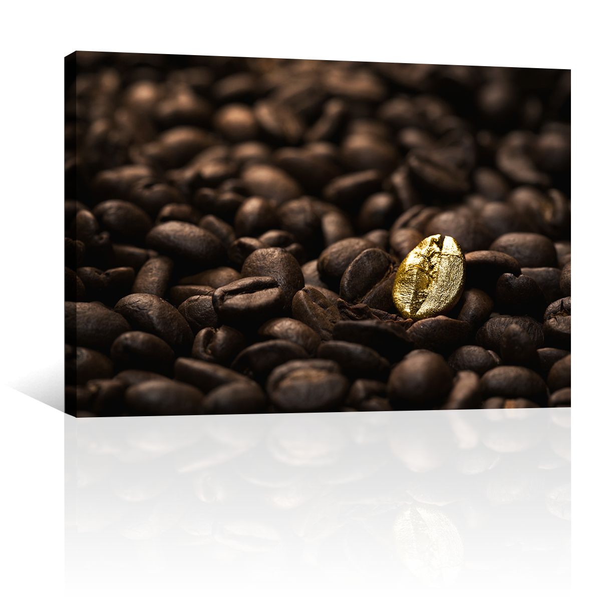 Café Negro Tostado Y Grano Dorado