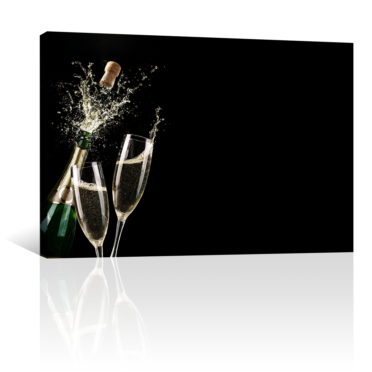 Vino Champagne Explosivo Con Copas