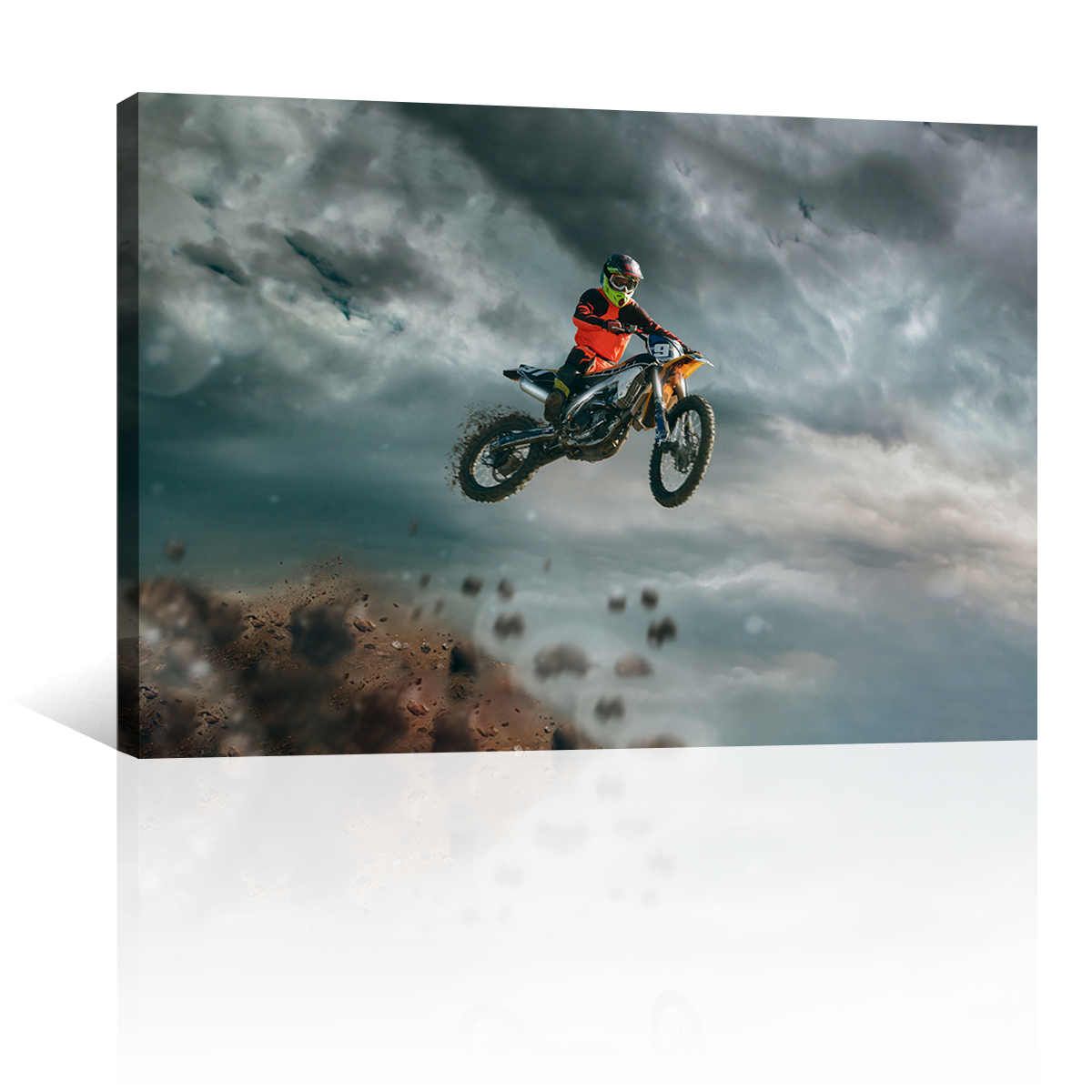 Motocross Saltando Sobre Lodo