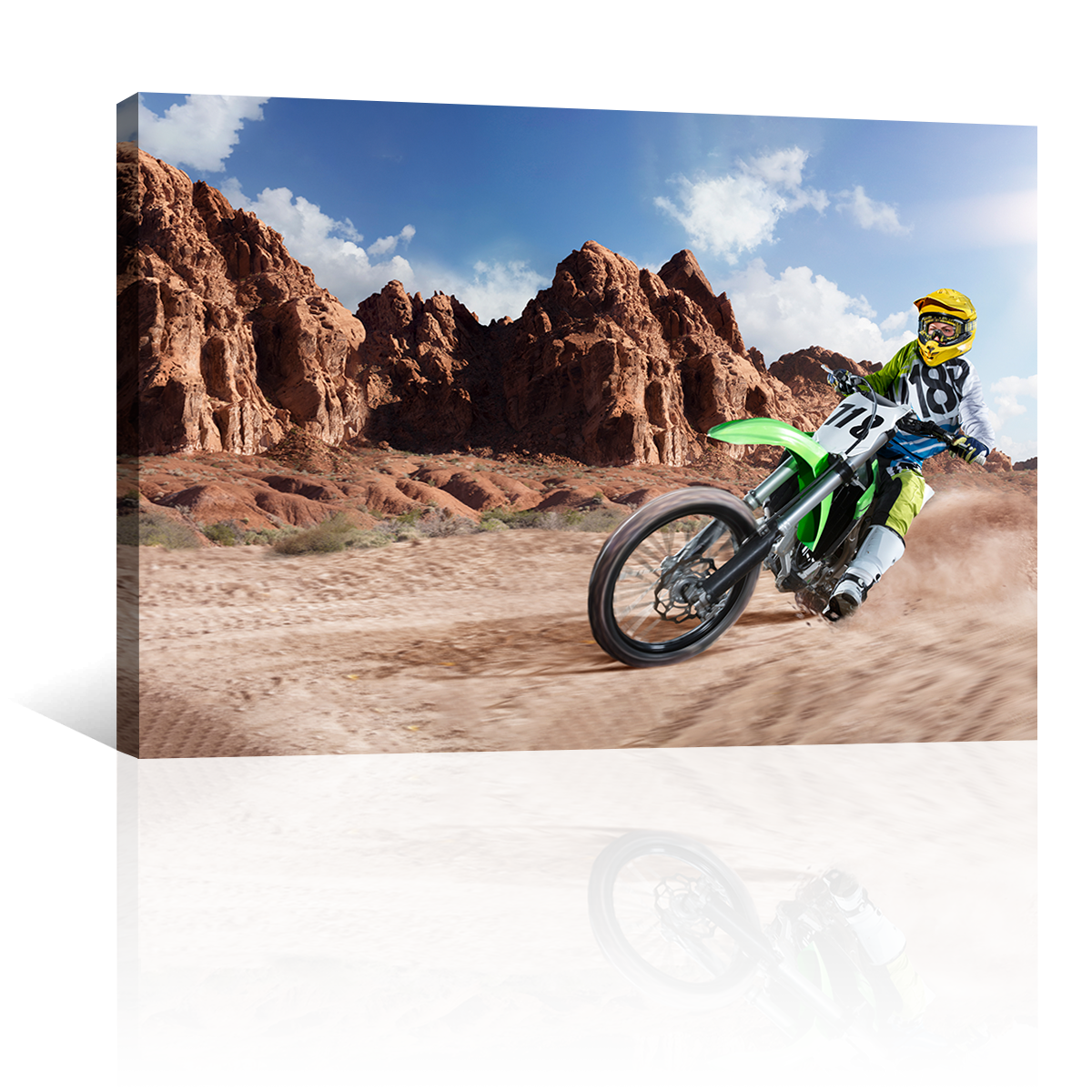 Motocross Verde Corriendo