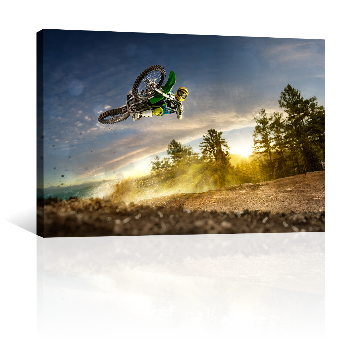 Motocross Verde Sobre Alturas