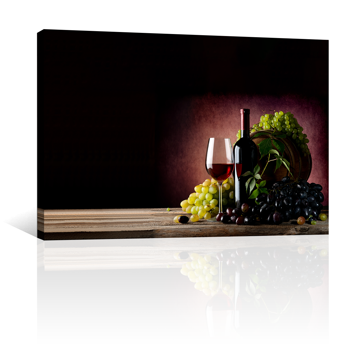 Vino Tinto Y Racimos De Uvas