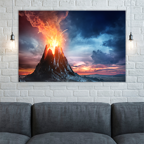 Volcanic mountain Eruption