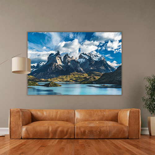 Blue Lake on Snowy Mountains