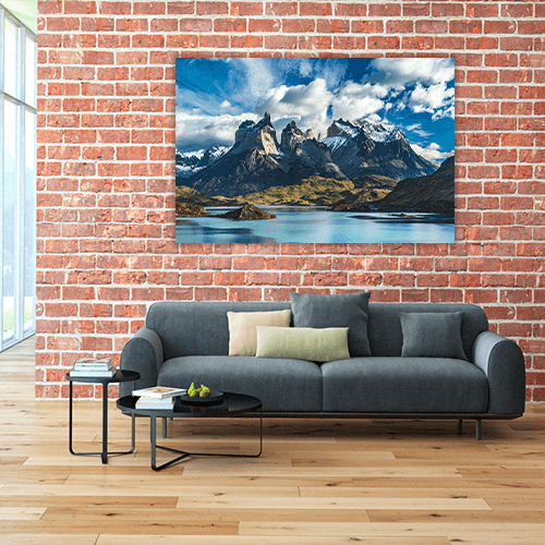 Blue Lake on Snowy Mountains