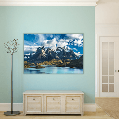 Blue Lake on Snowy Mountains