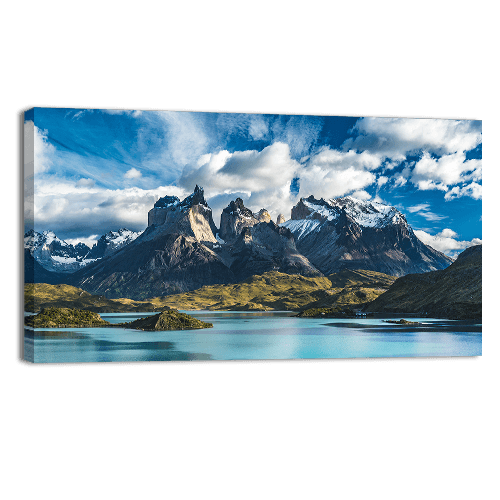 Blue Lake on Snowy Mountains