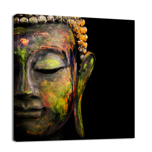 Estatua De Buda En Flores  Cuadros Decorativos Canvas Revolution
