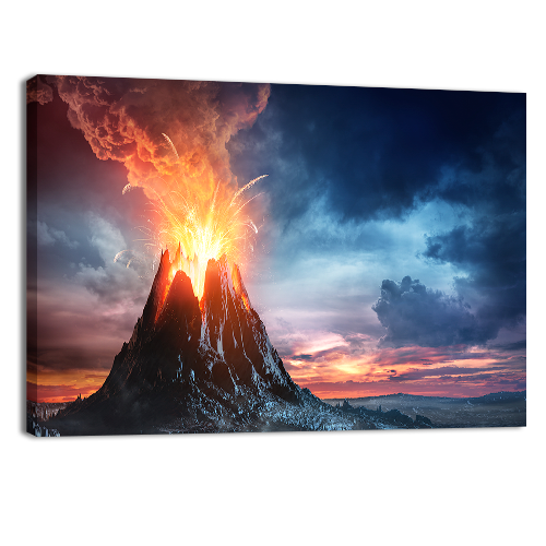 Volcanic mountain Eruption