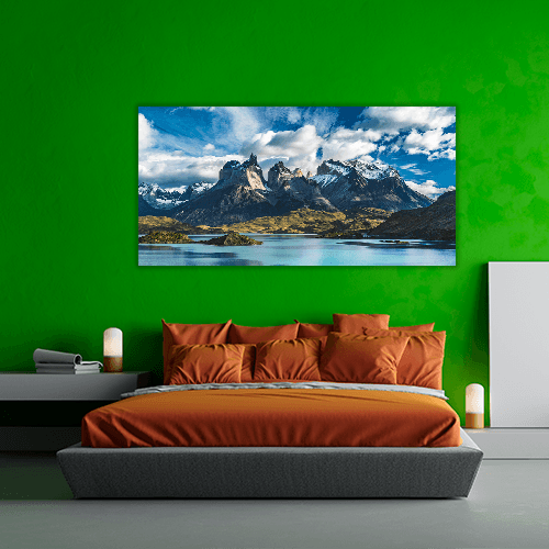 Blue Lake on Snowy Mountains