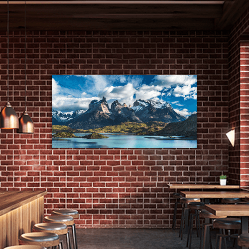 Blue Lake on Snowy Mountains