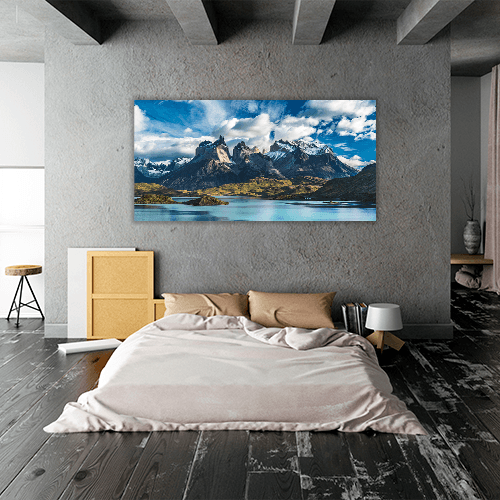 Blue Lake on Snowy Mountains