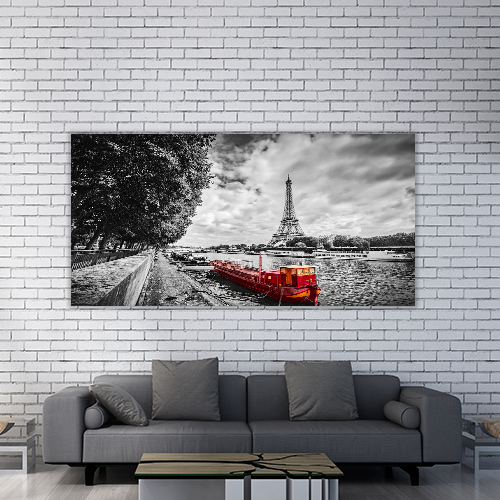 Eiffel Tower over Seine River