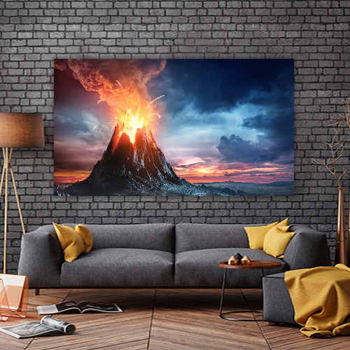 Volcanic mountain Eruption