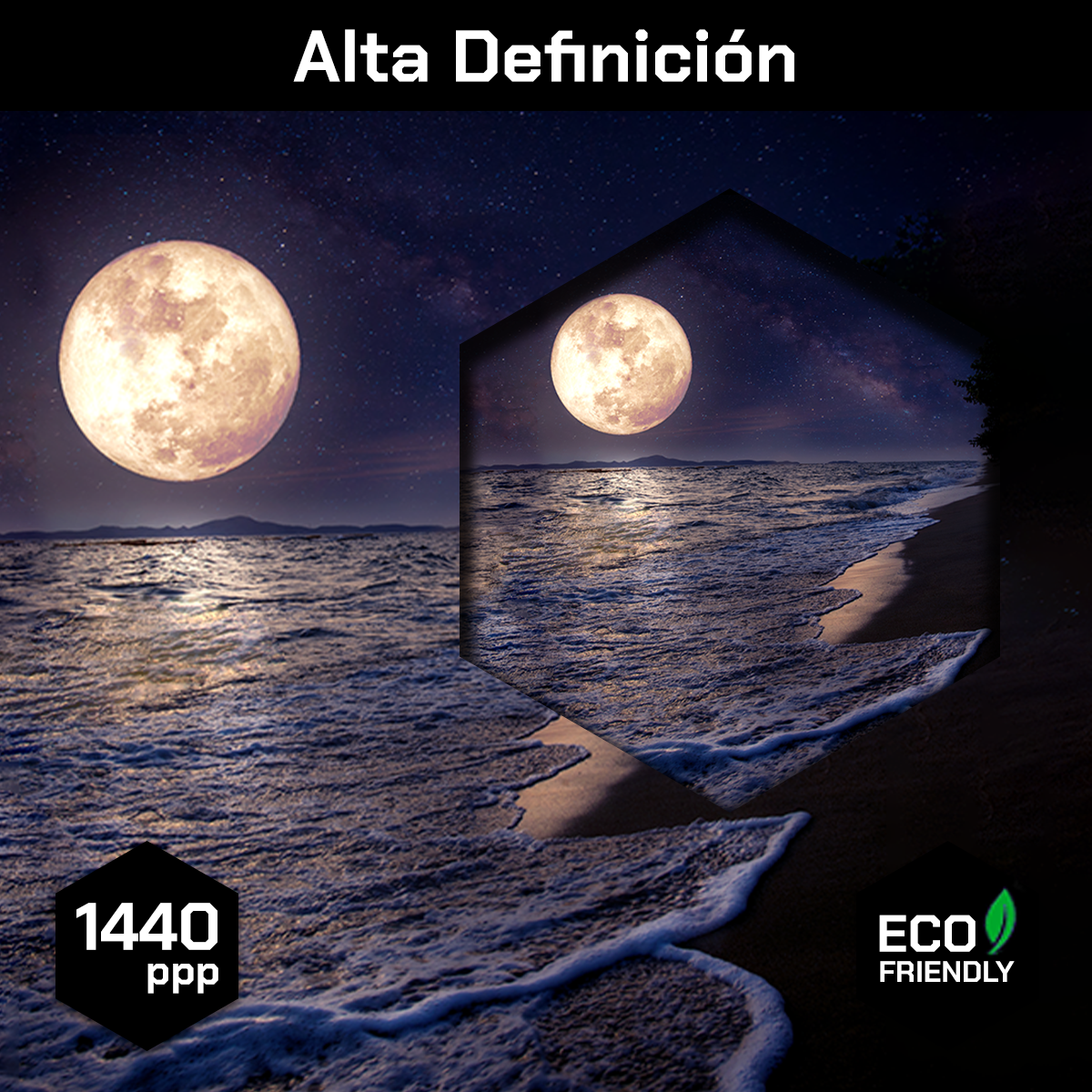 Mar Luna Llena Luz