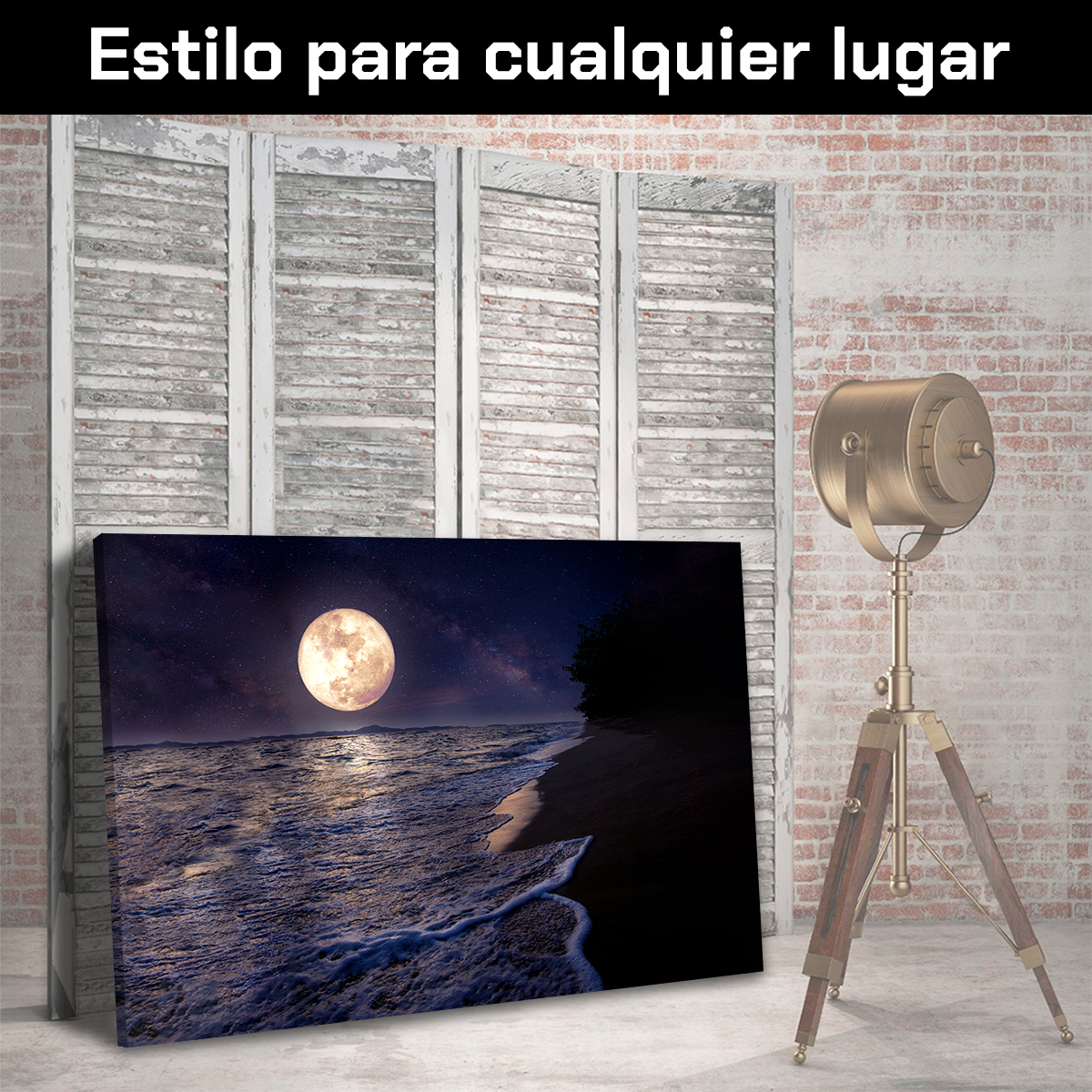 Mar Luna Llena Luz