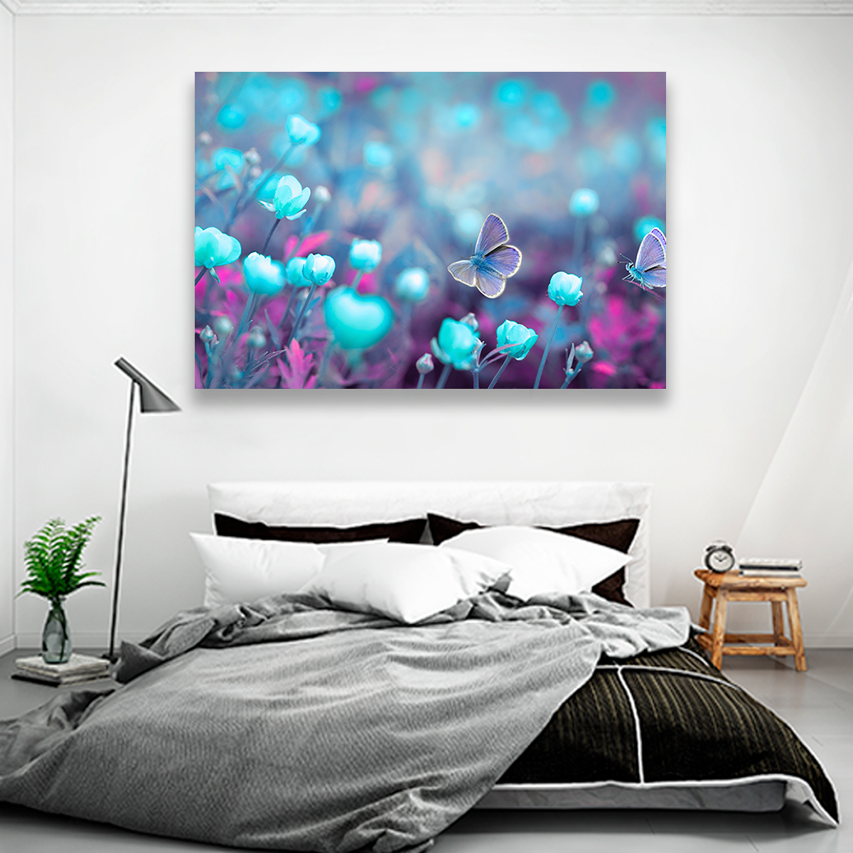 Flores Mariposas Azules