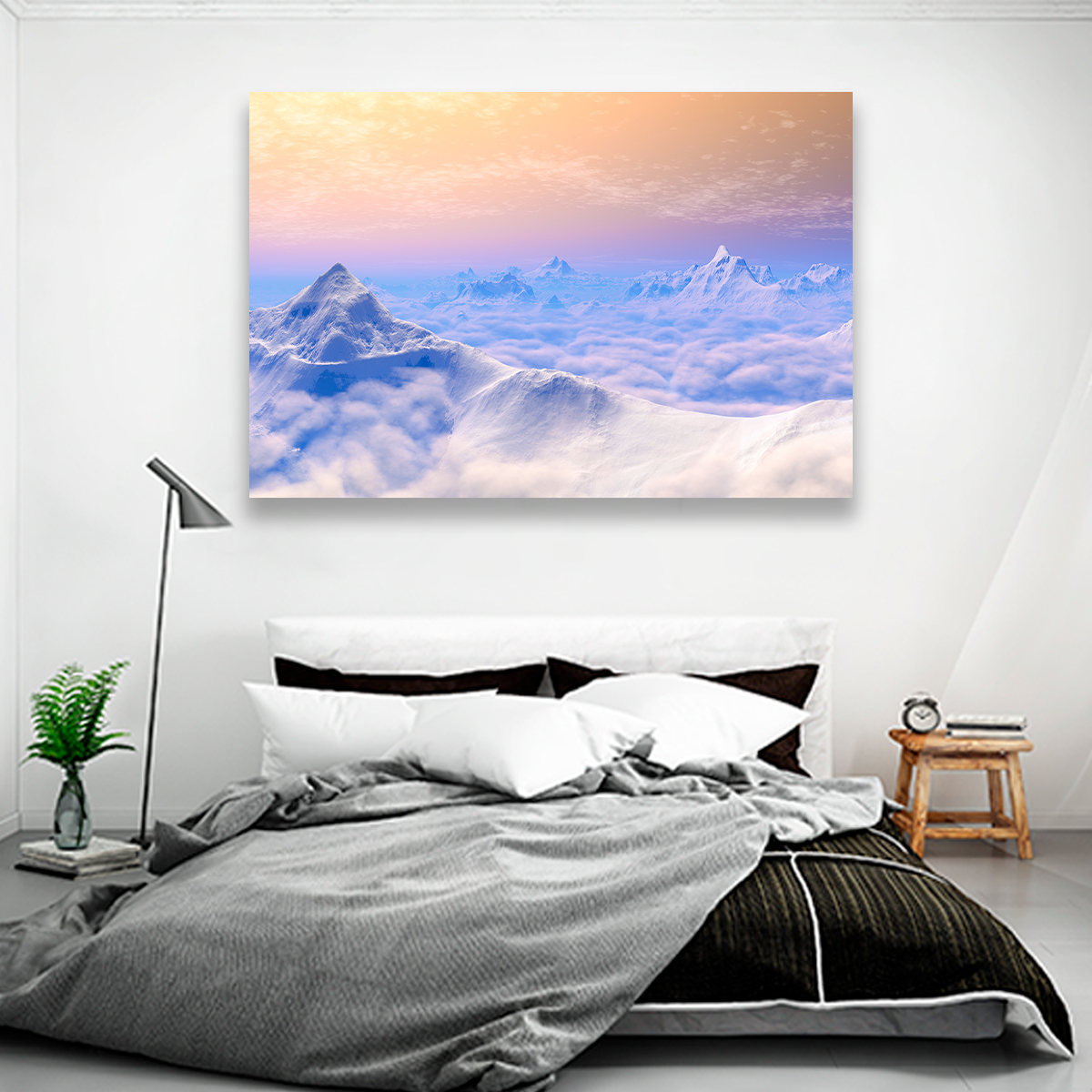 Montañas Bajo La Nieve