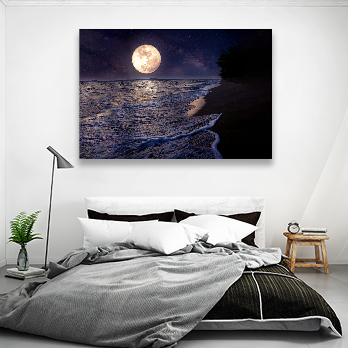 Mar Luna Llena Luz