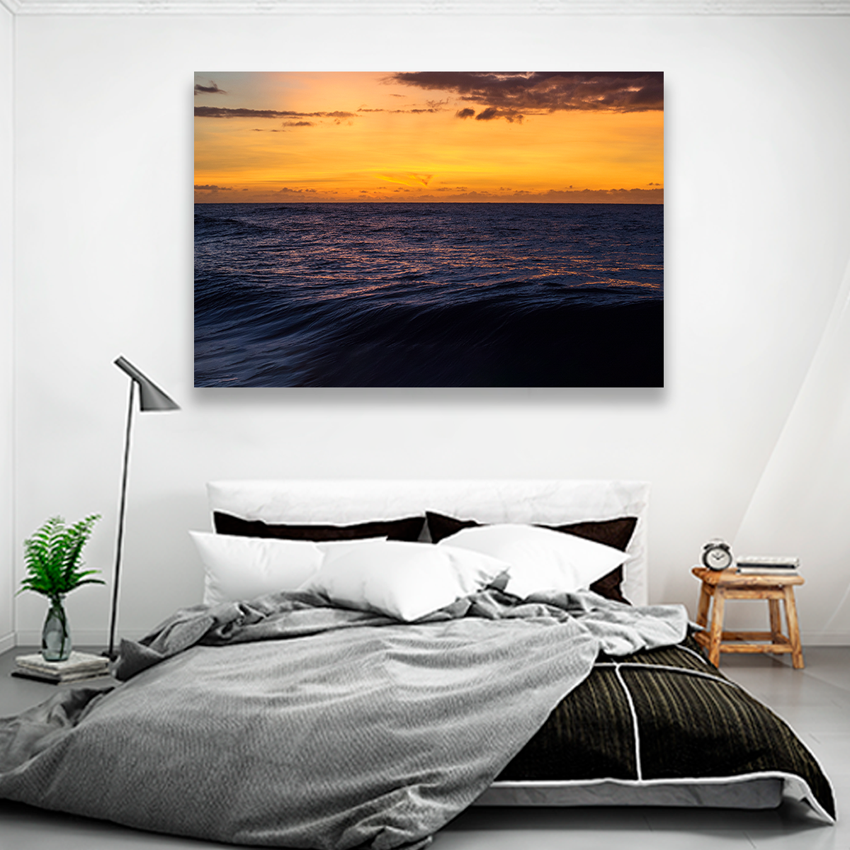 Playa Y Mar En Atardecer