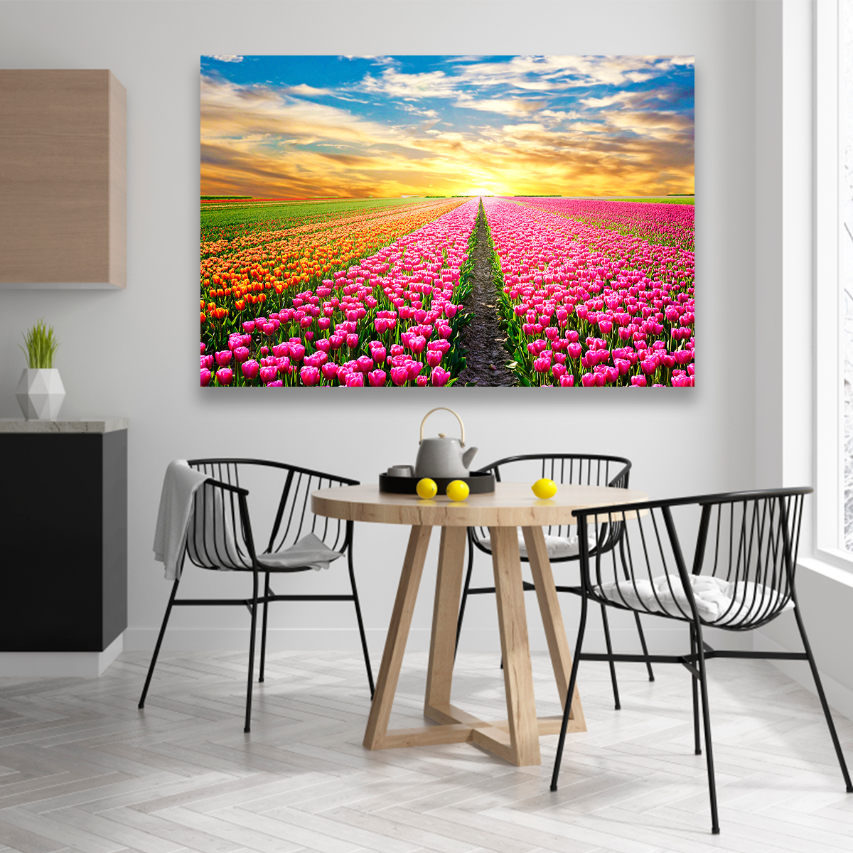 Campo De Tulipanes Rosados