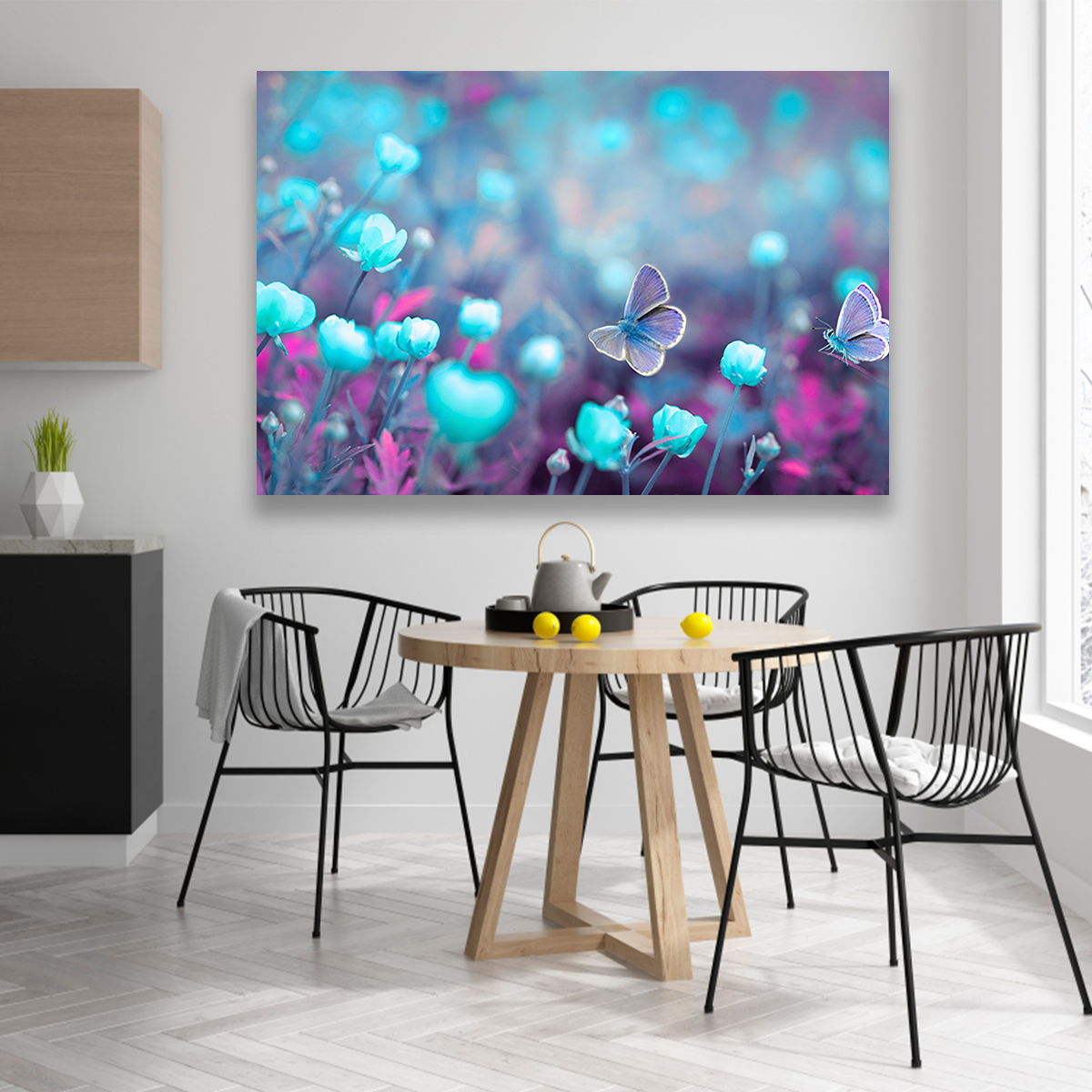 Flores Mariposas Azules