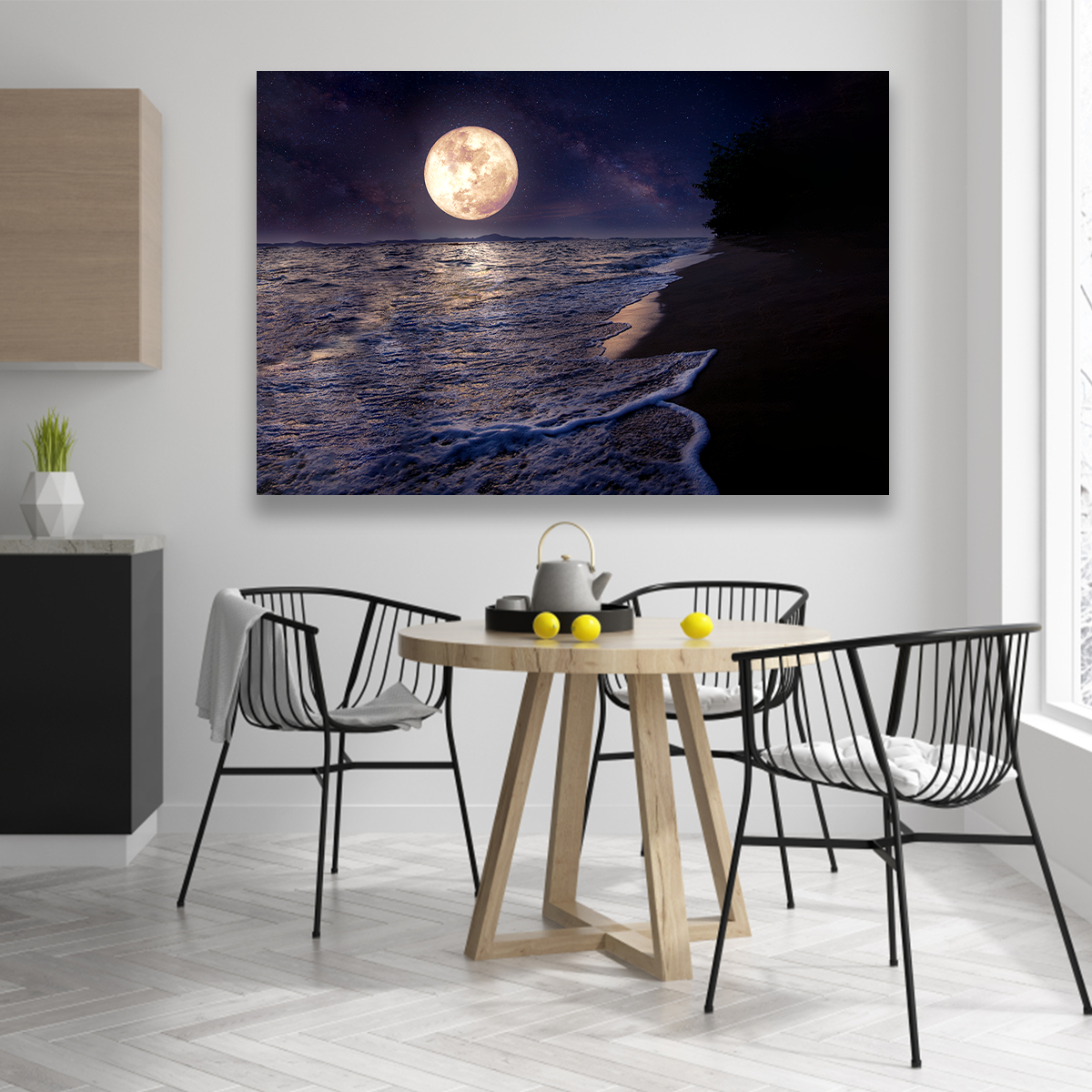 Mar Luna Llena Luz