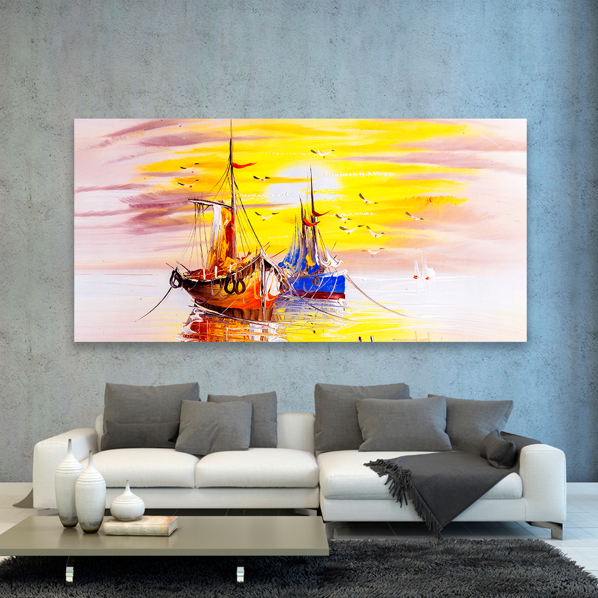 Barcos Al Atardecer