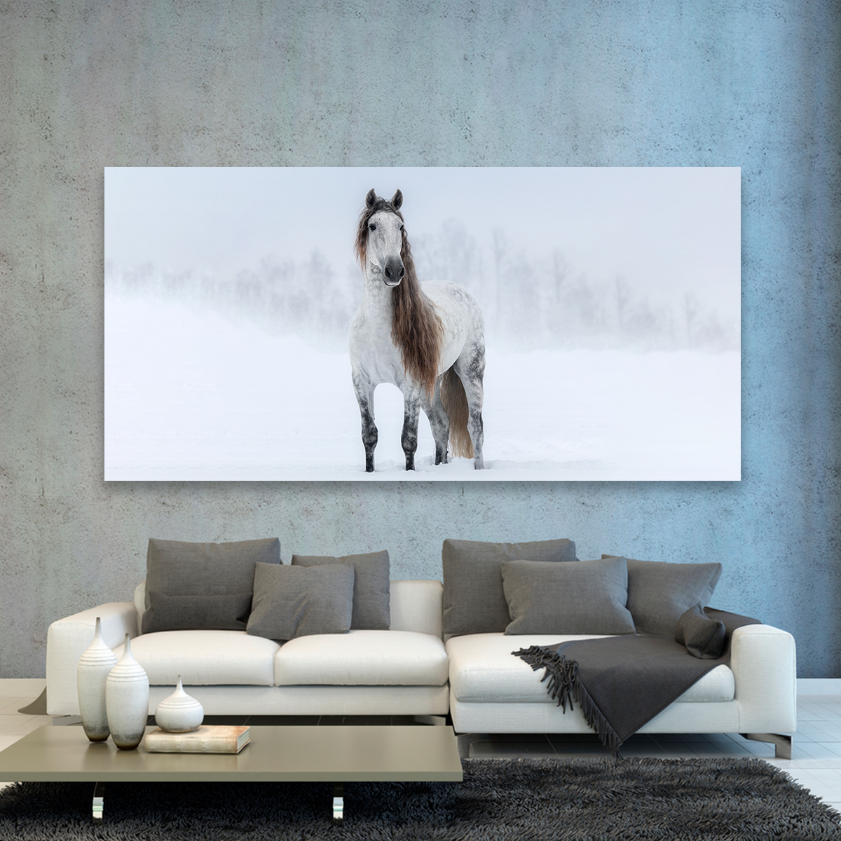Caballo Bajo La Nieve
