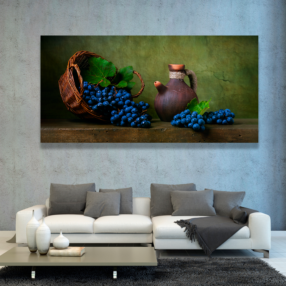 Canasto Con Uvas Moradas