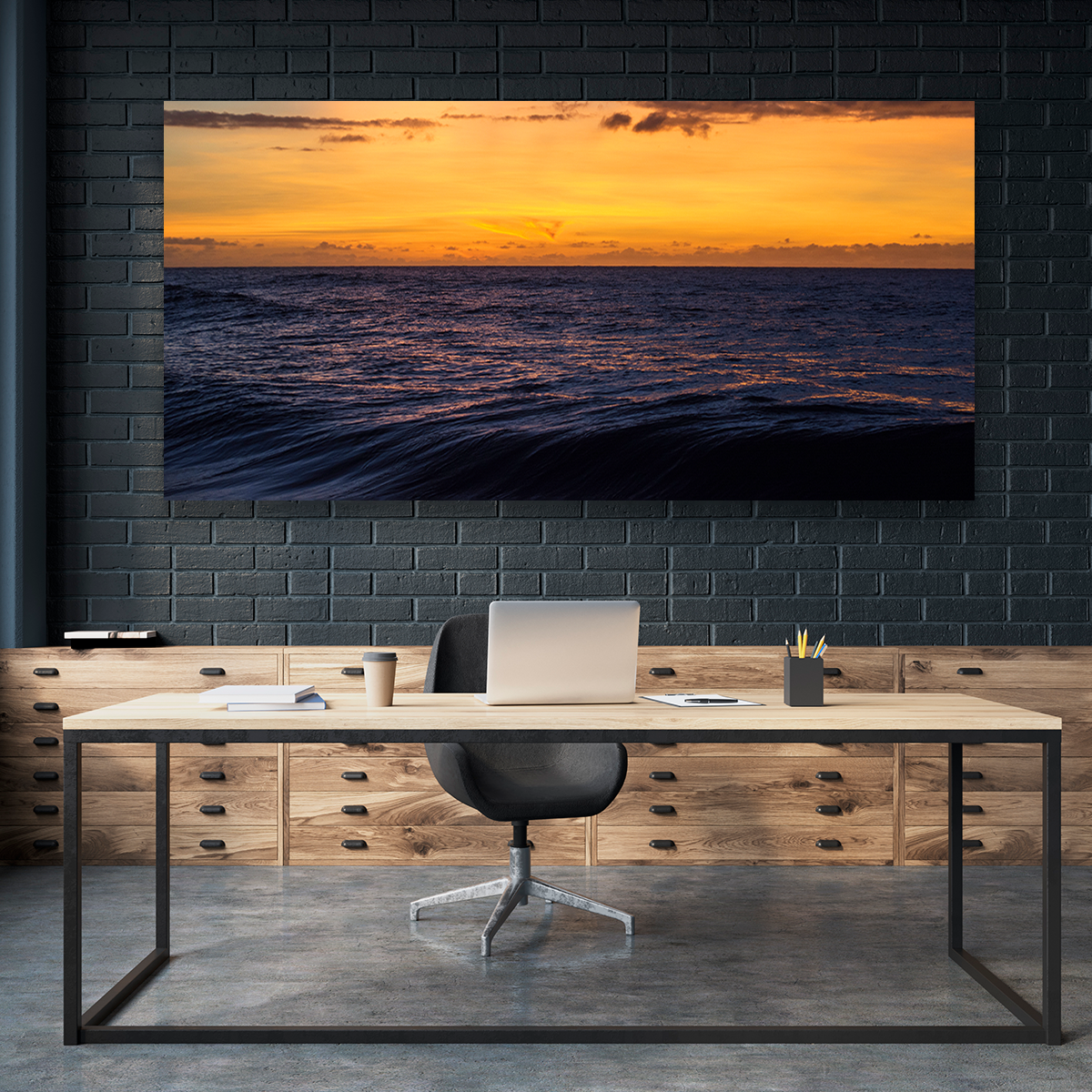 Playa Y Mar En Atardecer