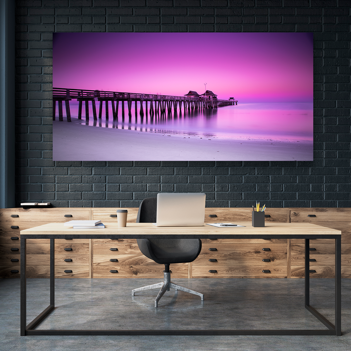 Playa Y Muelle Al Amanecer