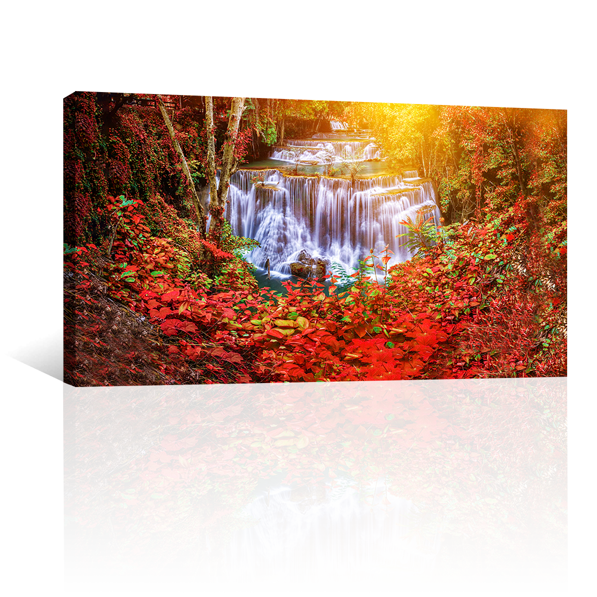 Cascada Flores Rojas