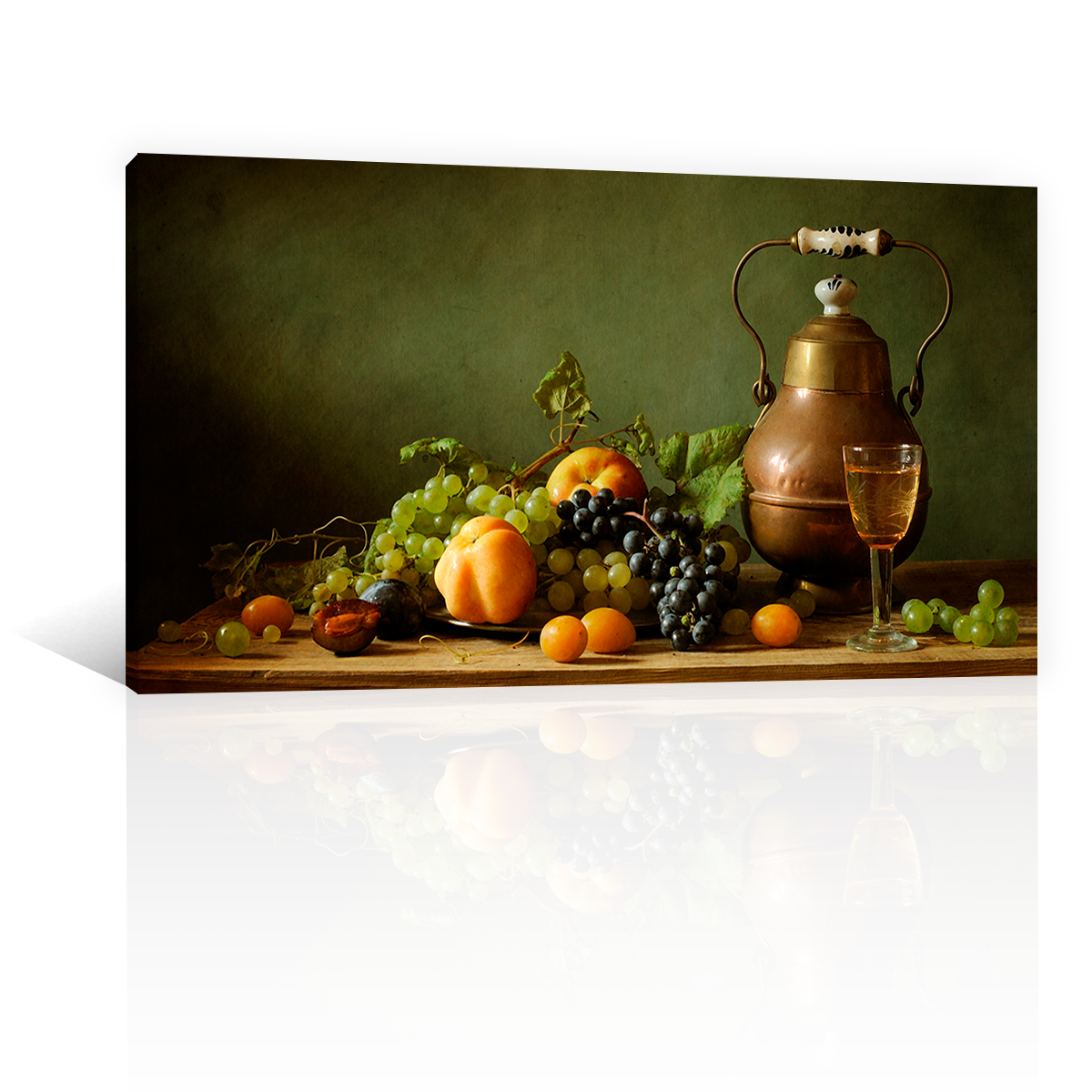 Frutas Y Laton Sobre Mesa