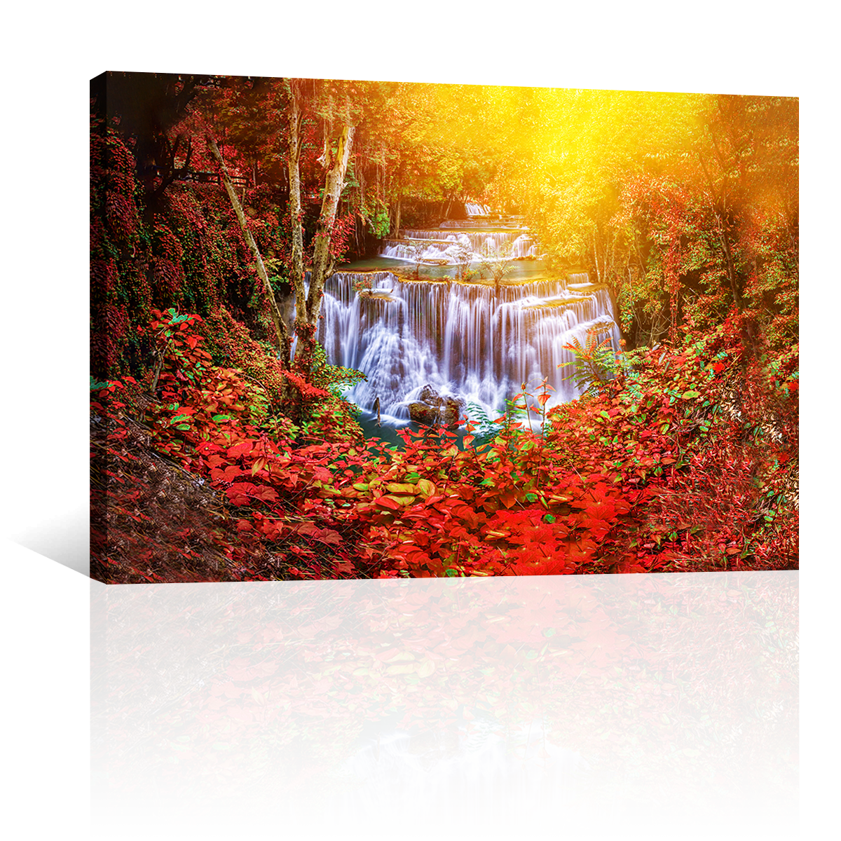 Cascada Flores Rojas