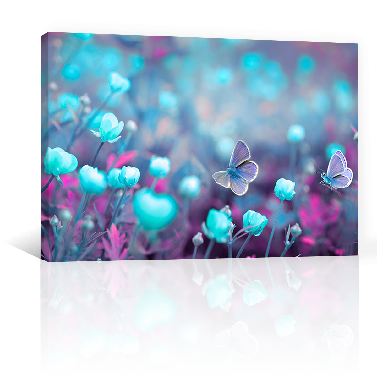 Flores Mariposas Azules