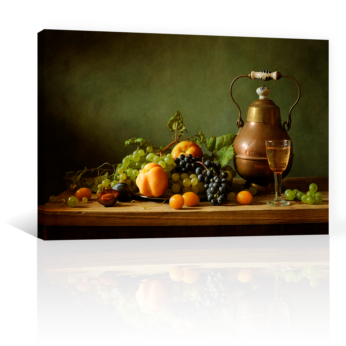 Frutas Y Laton Sobre Mesa