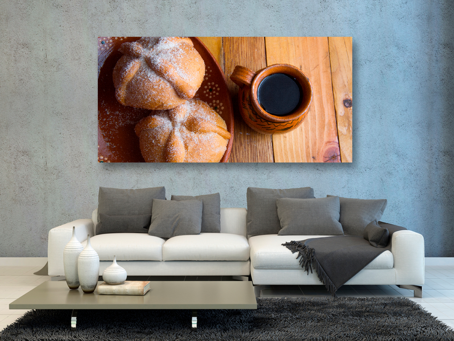 Pan de muerto con café